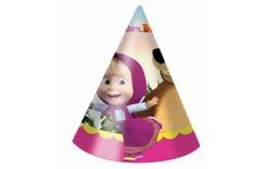 Masha and the Bear Party Hats, 6 pcs