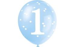 1st Birthday Balloons KLUK - 5 pcs - 30 cm - BLUE