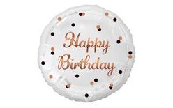 Fóliový balónek Happy Birthay - zlatý potisk 36cm