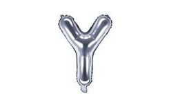 Balloon foil letter "Y", 35 cm, silver (NELZE PLNIT HELIEM)