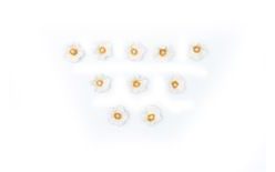 White Hollyhock – sugar flowers for cake, 10 pieces