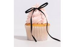 Black Satin Bow Cake Toppers – 8 Pieces