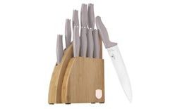 BERLINGERHAUS 10-Piece Knife Set with Bamboo Stand Taupe Collection BH-3122