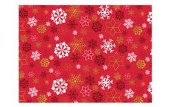 Klasszikus karácsonyi csomagolópapír - piros hópelyhekkel - 100x70 cm-es lapok