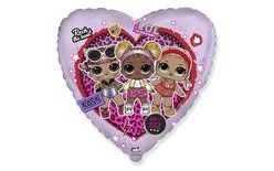 LOL Surprise szív fólia lufi 45 cm