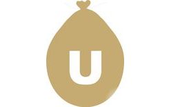 Golden Letter U Balloon