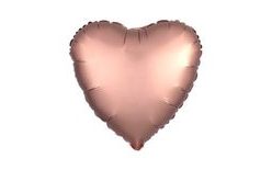 Balón foliový 45 cm Srdce růžovo zlaté - Rose gold