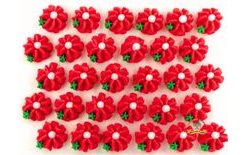 Cukrové ozdoby – kvety na platíčku (40 ks)