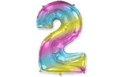 Balloon foil numbers Rainbow 115 cm - 2