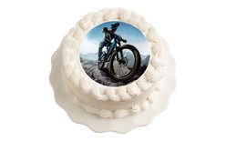 Edible paper mountain bikers 20 cm