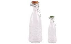 CLIP Glass Bottle with Drink Cap 1L