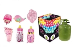 Helium na plnění balonků + balónky na oslavu narození holčičky - 250 l