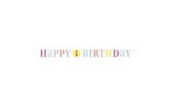 1st Birthday Garland - Happy Birthday - Pink - 182 cm