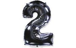 Fólia számú ballon Fekete - 102 cm - 2