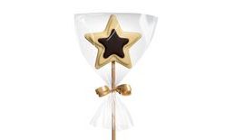 Chocolate lollipop dark/white - star