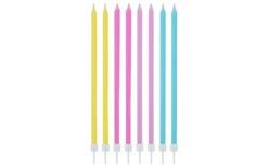 Birthday candles - pastel long,14,5 cm 16 pcs