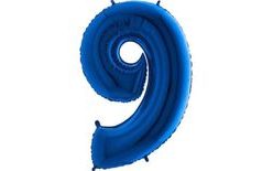 Blue Foil Number Balloon - 115 cm - 9