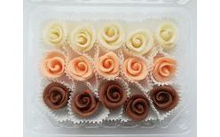 Mini tortové ruže – biela, čajová, hnedá (15 ks)