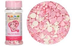 Rózsaszín és fehér cukor díszítés Baby Girl 50g - lány