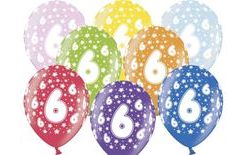 Thick Balloons 30 cm metallic mix - Birthday No.6