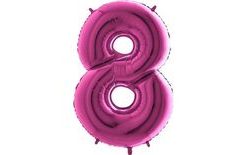 Balloon foil numerals pink - Pink 115 cm - 8