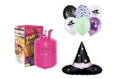 Helium a sada balónov - mix - čarodejnice - 7 ks - Halloween