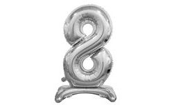 Silver Foil Number Balloon on Base, 74 cm - 8