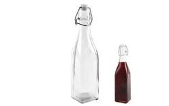 CLIP Glass Bottle with Lid 1L