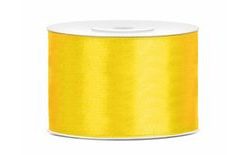 Satin ribbon yellow - 50 mm / 25 m