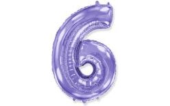 Purple Foil Balloon Number 6 - LILA 102 cm
