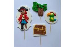 Pirate Set – Sugar Two-Dimensional (2D) Cake Toppers
