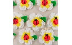 Cukrové dekorácie Kvet s lienkou