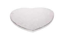 Ezüst szív formájú torta alátét 27,5 cm, vastagsága 12 mm