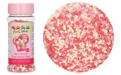 Cukordíszítés Mini szívek - rózsaszín/fehér/piros - 60 g