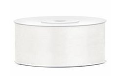 Satin light cream ribbon 25mm/25m
