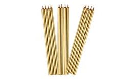 Long gold birthday candles