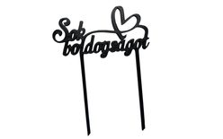 Cake topper Sok boldogságot with heart - 3D printing