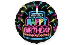 Black Foil "Happy Birthday" Balloon 45 cm