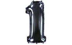 Balón foliový číslice ČERNÁ - BLACK 102 cm - 1