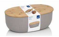 NAMUR plastic/wood bread bin grey