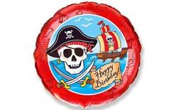 Balón foliový 45 cm Pirátské Happy Birthday