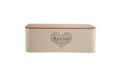Tin/Wood Box 42x22.5x16 cm BREAD HEART