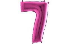 Balloon foil digits pink - Pink 115 cm - 7