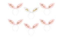Bride Set - Bunny Ears Headbands - Future Bride - Bachelorette Party - 6 pcs