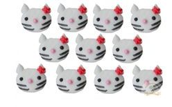 Cukrové dekorace kočičky bílé