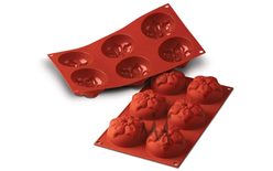6 cm 2,382 World Cuisine Non-Stick silicone Mold Bavaresi Red 