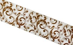 Cake foil tape 4 cm wide - clear with elegant Jolly filigree print - 100 m