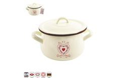 TONČA zománc edény fedővel 16 cm