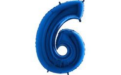 Balloon foil numerals BLUE - BLUE 115 cm - 6
