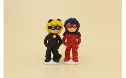 Kouzelna katicabogár – cukor dekoráció tortára (Lady Bag és fekete macska)